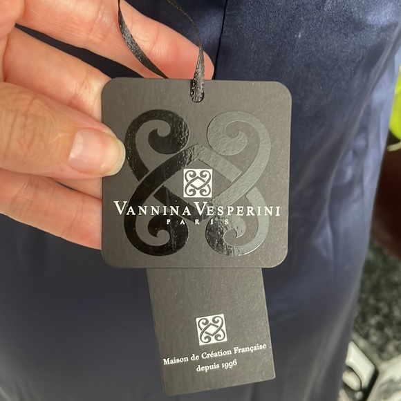 NWT Vannina Vesperini Blue Silk Long Slip Gown S - Picture 5 of 8